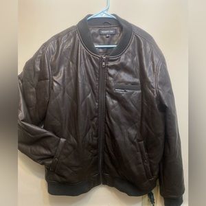 Chocolate Brown Members Only leather Jacket